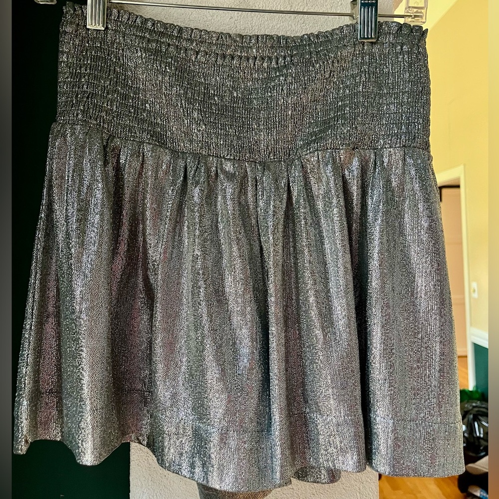 Silver Metallic Women's Skort